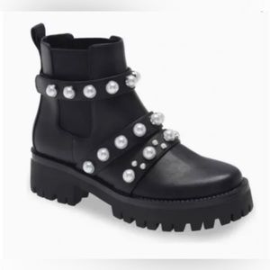 Nordstrom BP black boots with pearl details